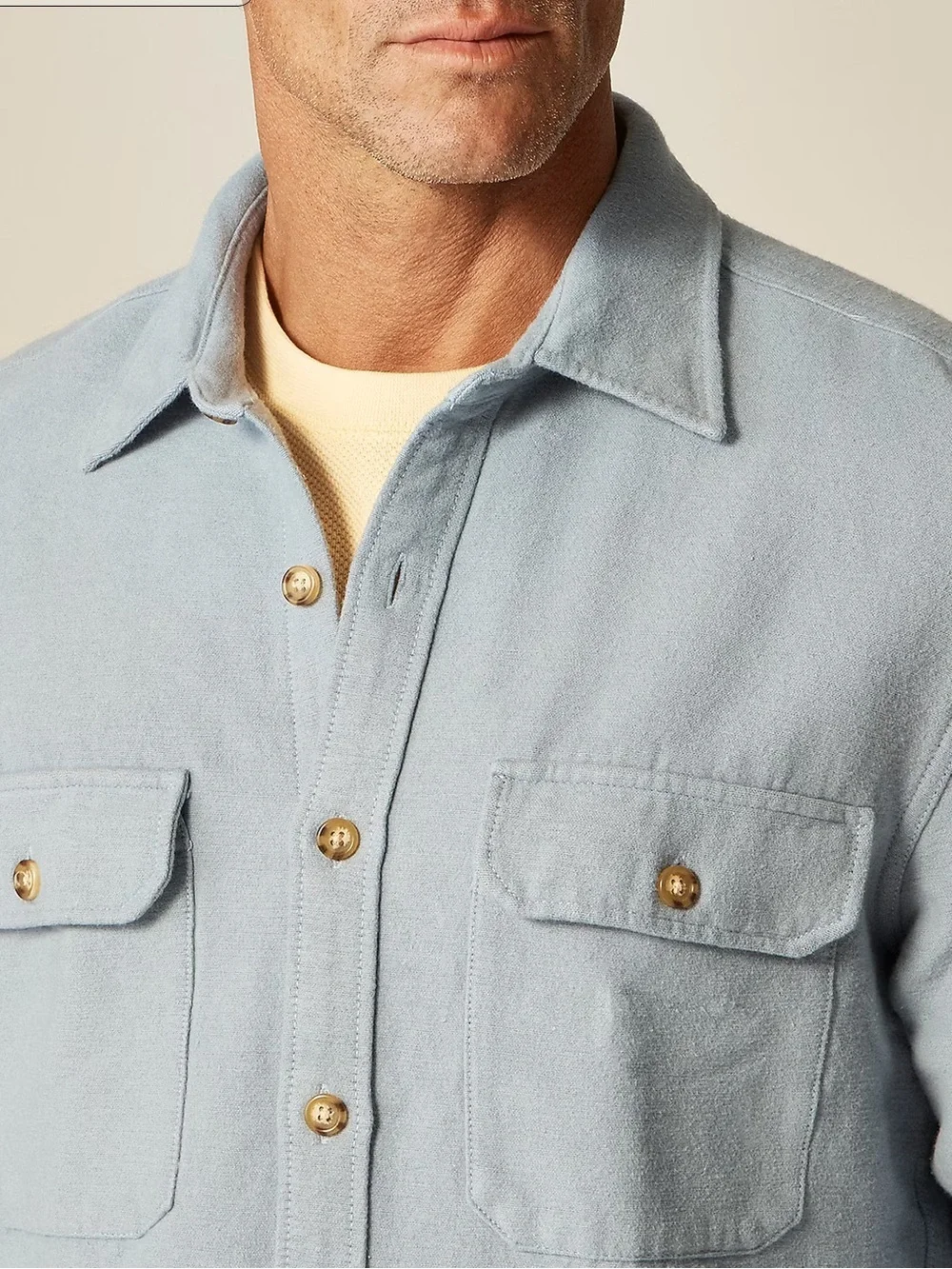 J crew Heavyweight chamois workshirt in Japanese cotton blue